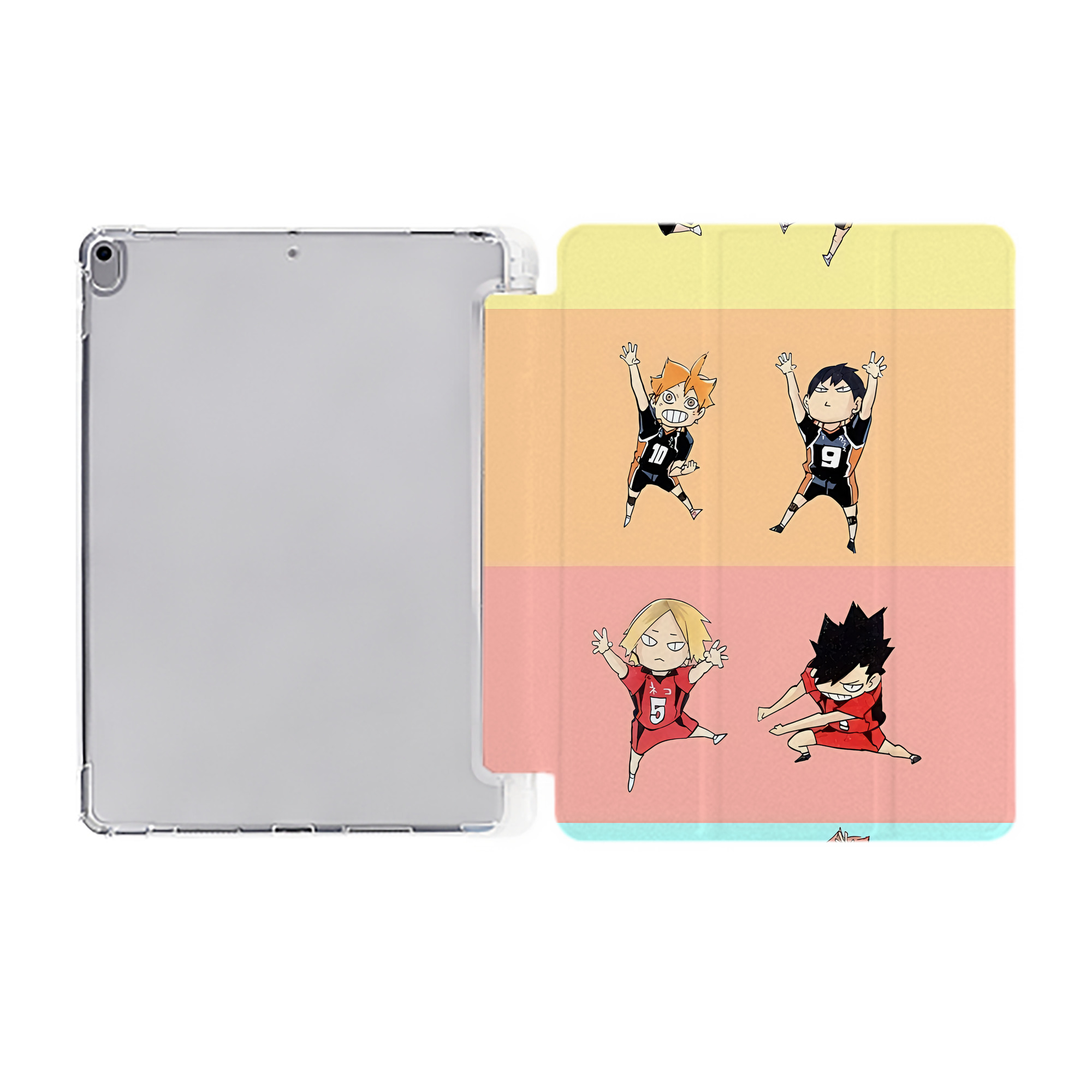 （画像用） ハイキュー!! Haikyu!! IPad ケース ペン収納付き 三つ折りスタンド PUレザー×シリコン 対応機種9.5/10.5/10.9インチ